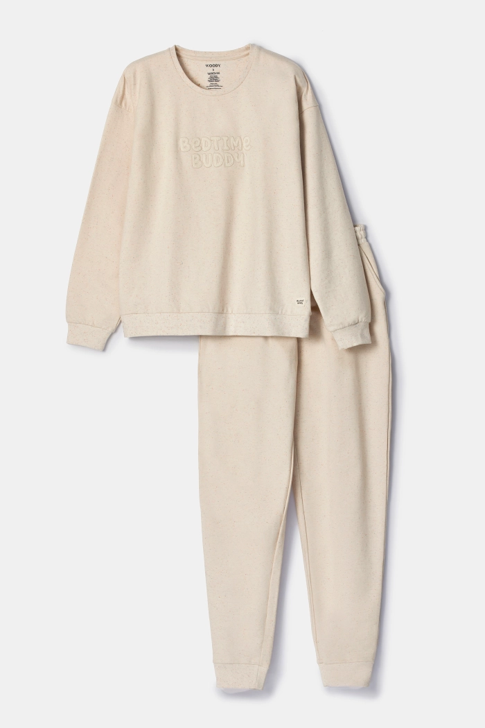 Woody pyjama beige met gekleurde dotjes 252-10-BPC-K/228