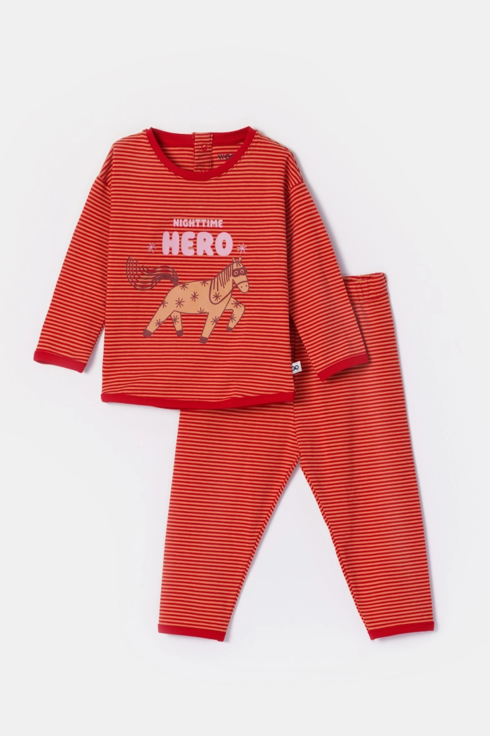 Woody pyjama pony gestreept rood 252-10-PZG-Z/935