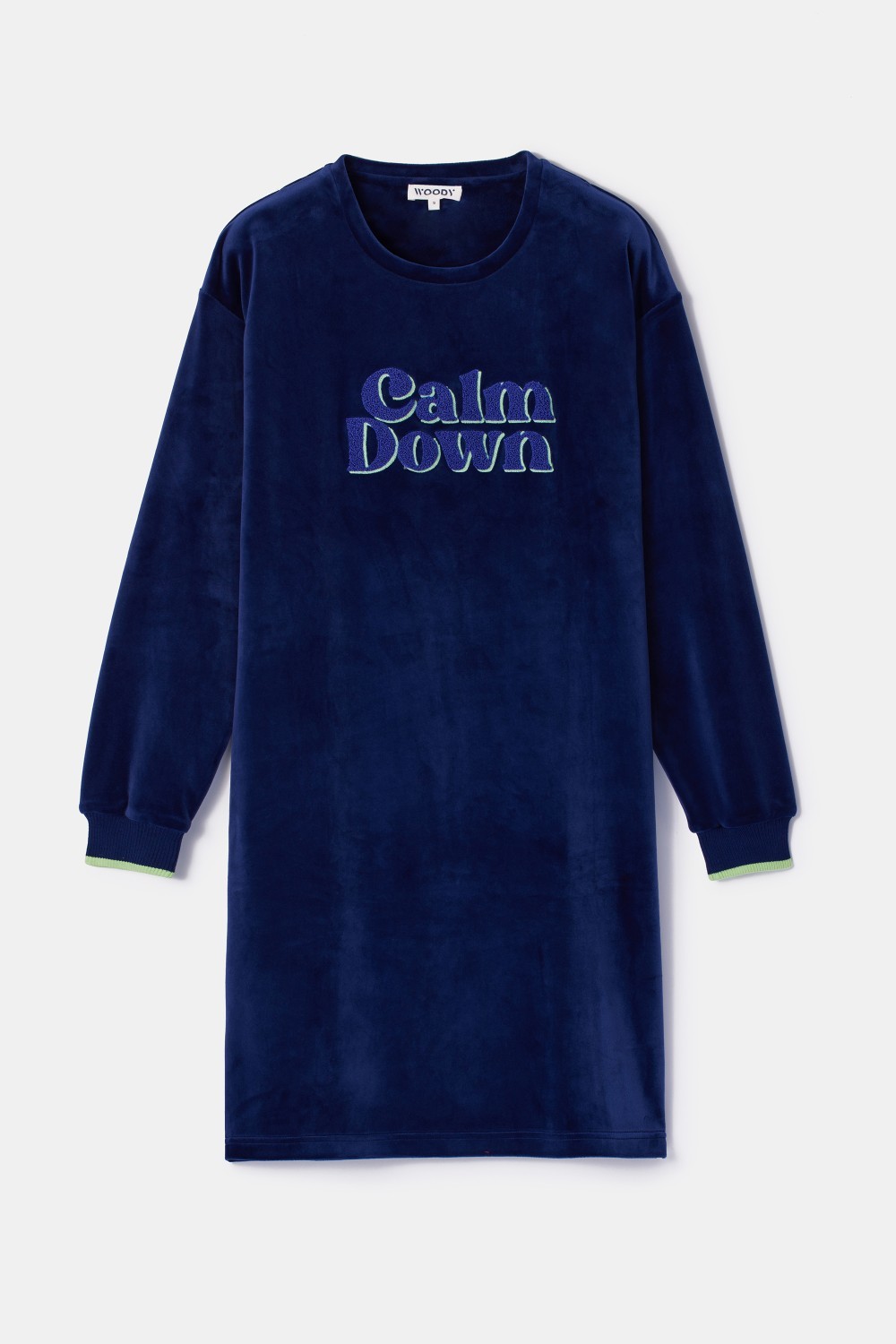 Woody slaapkleed "calm down" donkerblauw 252-10-YDE-V/897