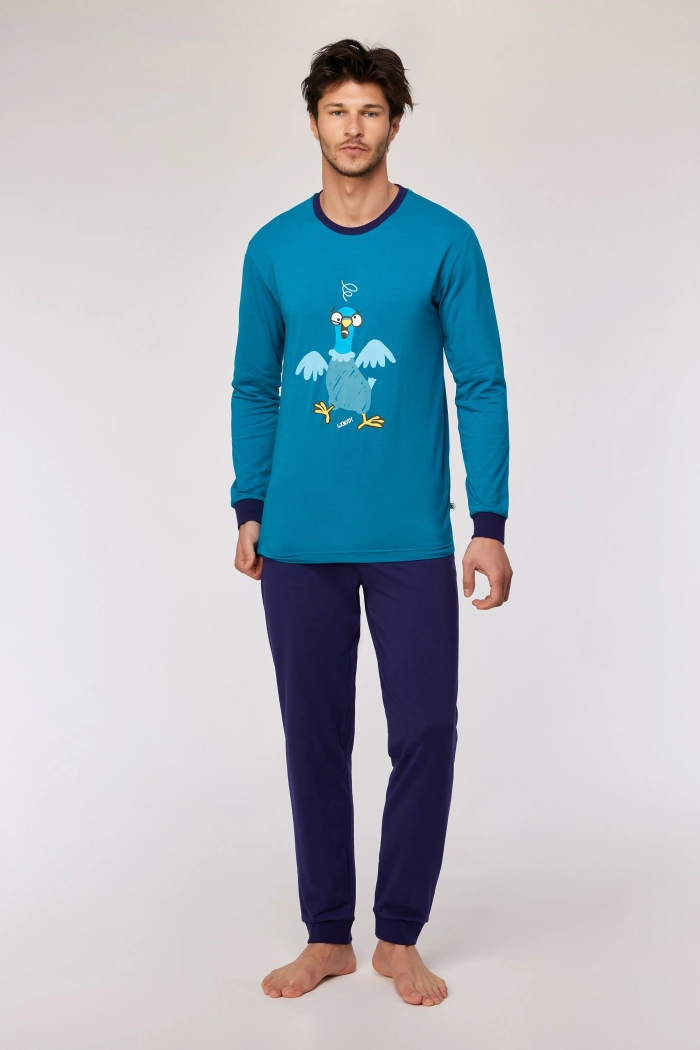Woody pyjama duif groenblauw 252-10-PLE-Z/795