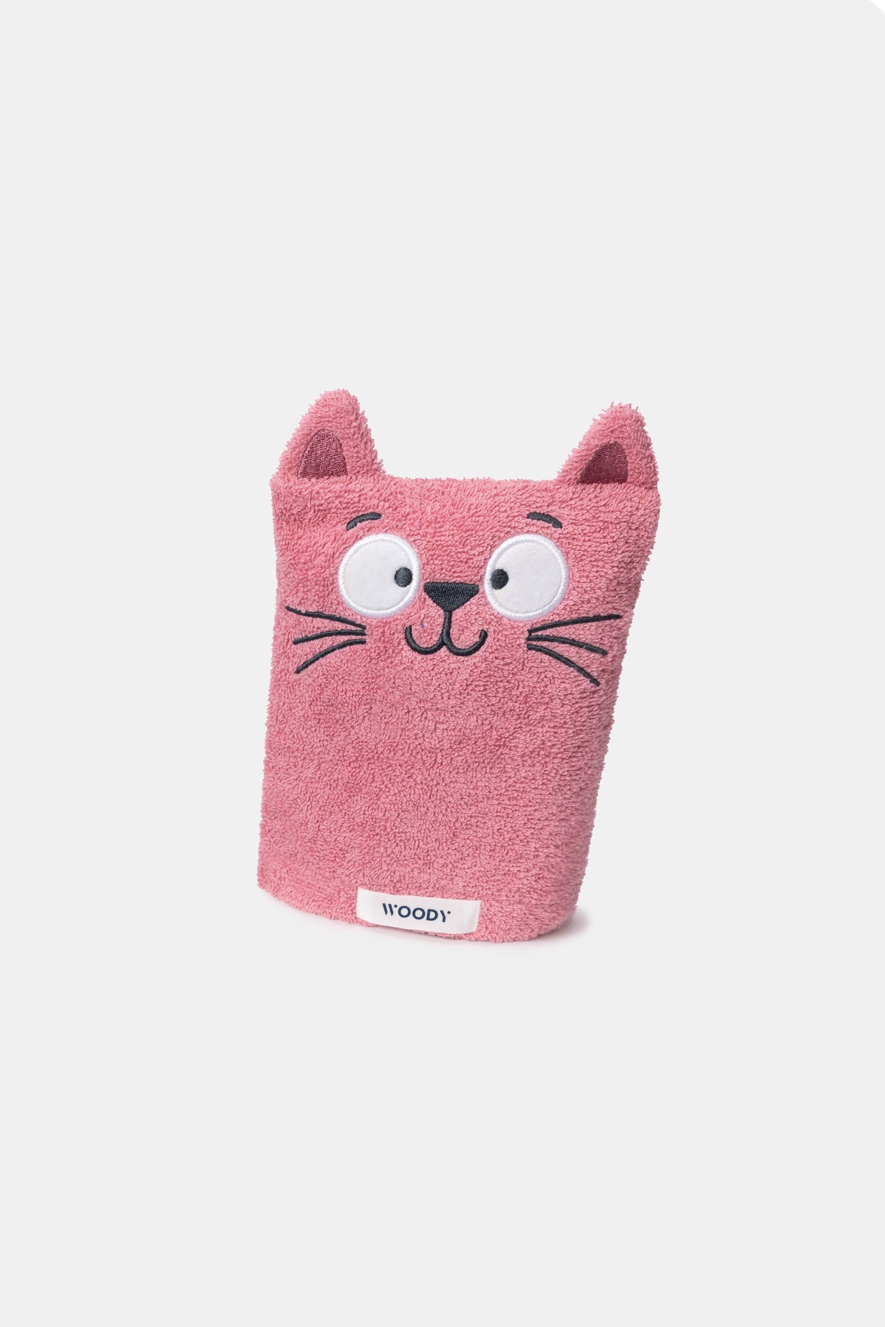Woody washandje kat roze 252-10-WLB-B/010