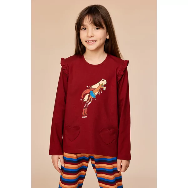 Woody pyjama pony donkerrood 252-10-PLG-S/495