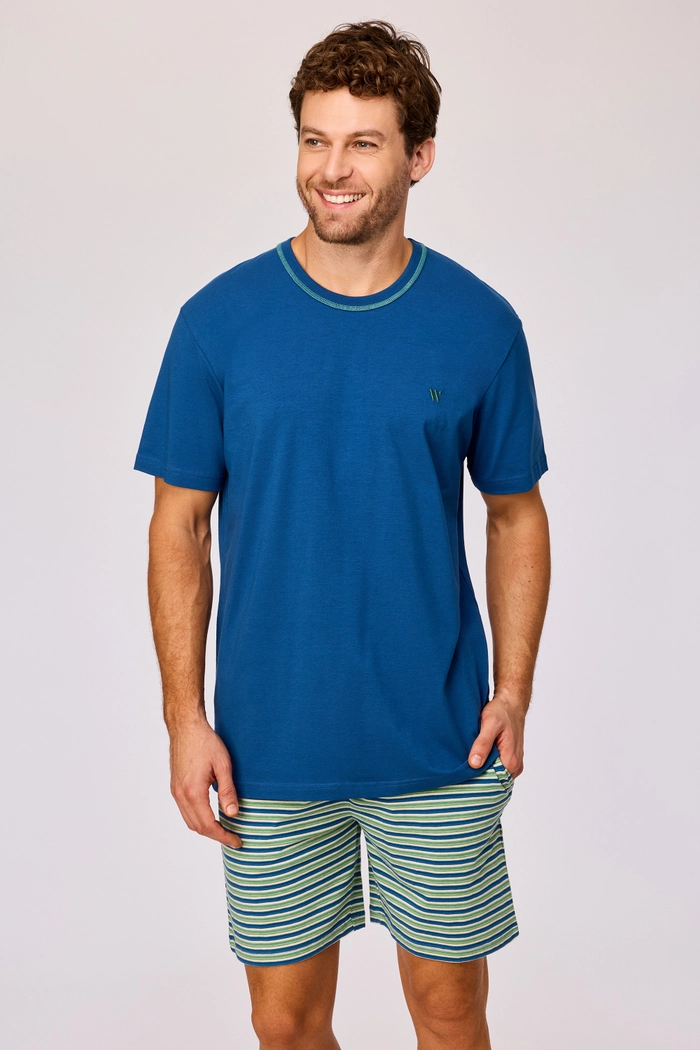 Woody shortama donkerblauw 261-10-QPB-Z/887