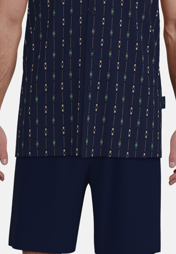 Götzburg shortama blau/dunkel/allover 452368-635