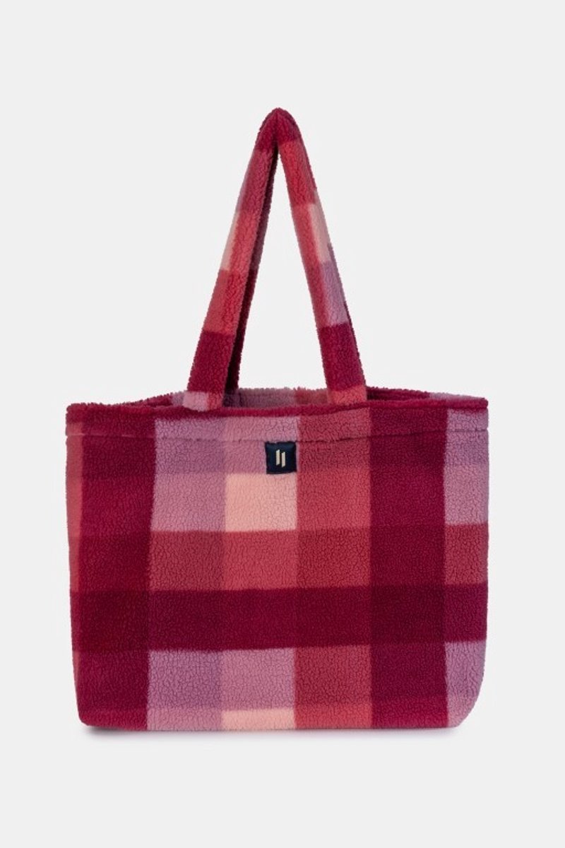 Lords & Lilies tas geruit teddy framboos 252-52-MBA-M/986