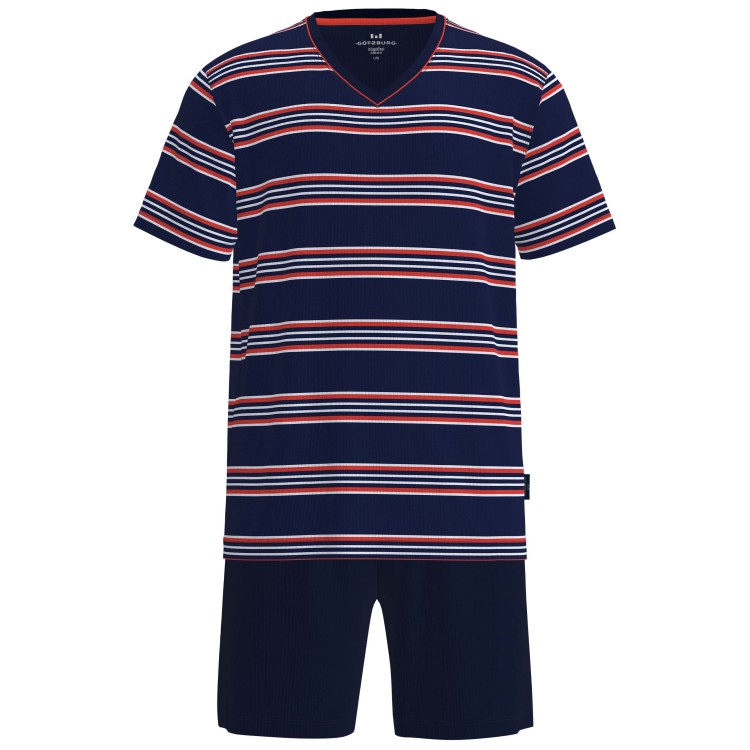 Götzburg shortama blau/dunkel/ringel 452362-632