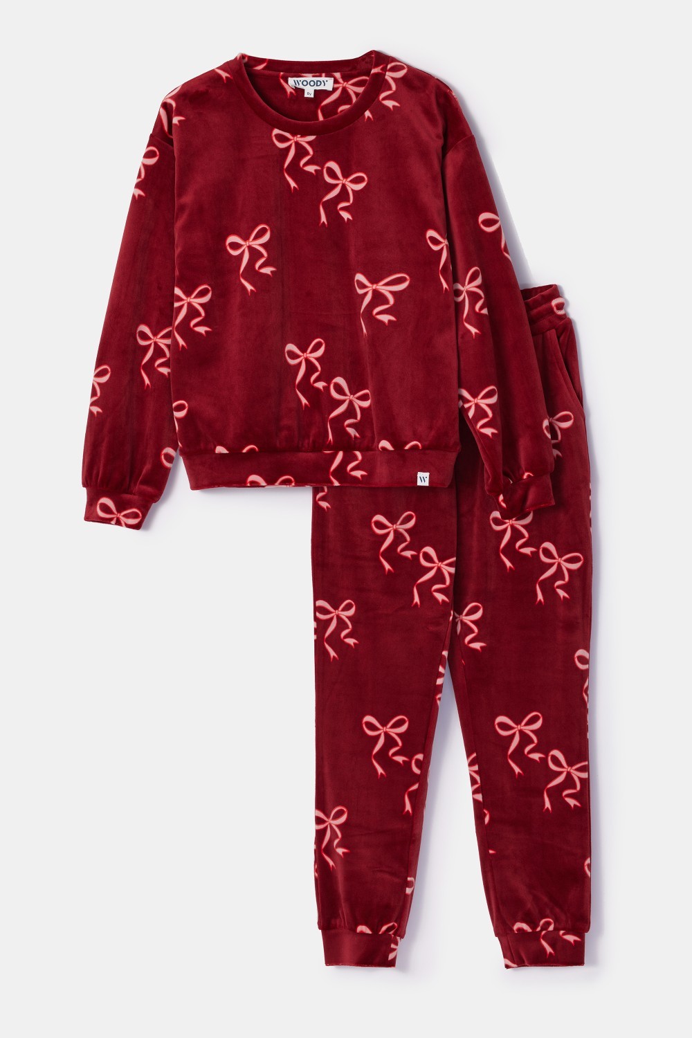 Woody pyjama strik donkerrood 252-10-YPE-V/952