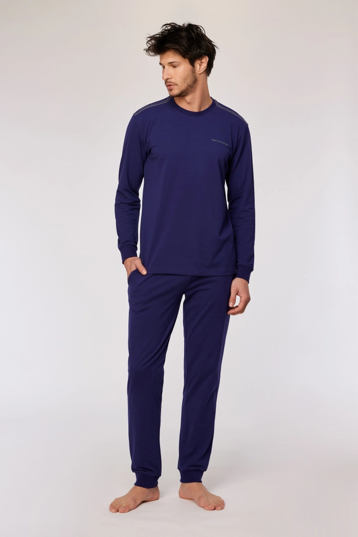 Woody pyjama donkerblauw 252-10-QTR-Z/897