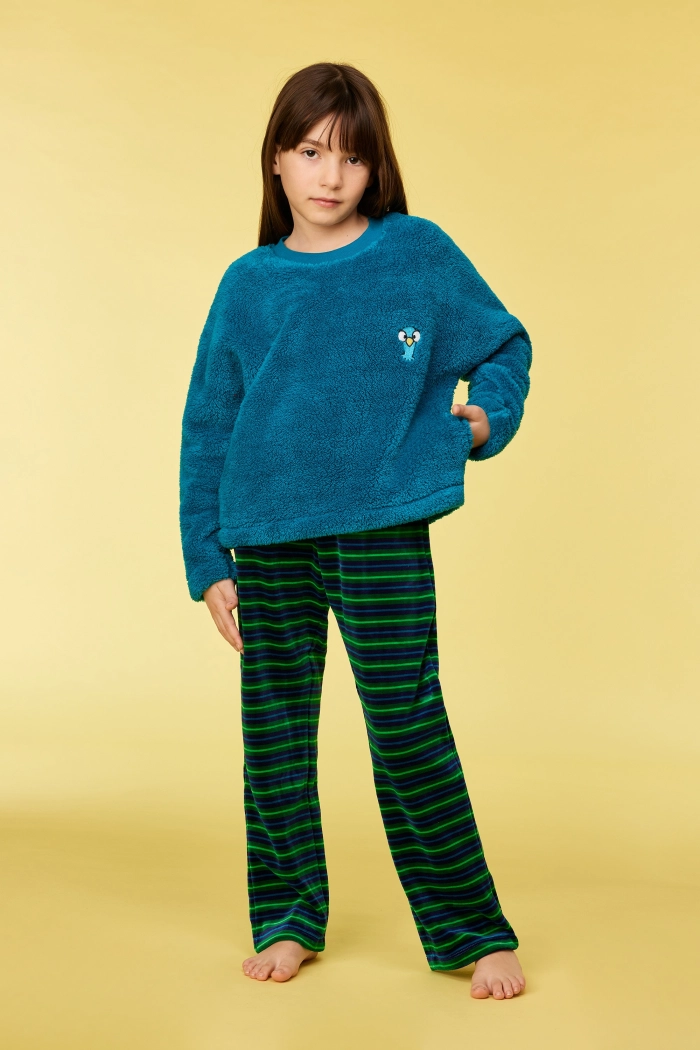 Woody pyjama duif groenblauw 252-10-WPI-M/795