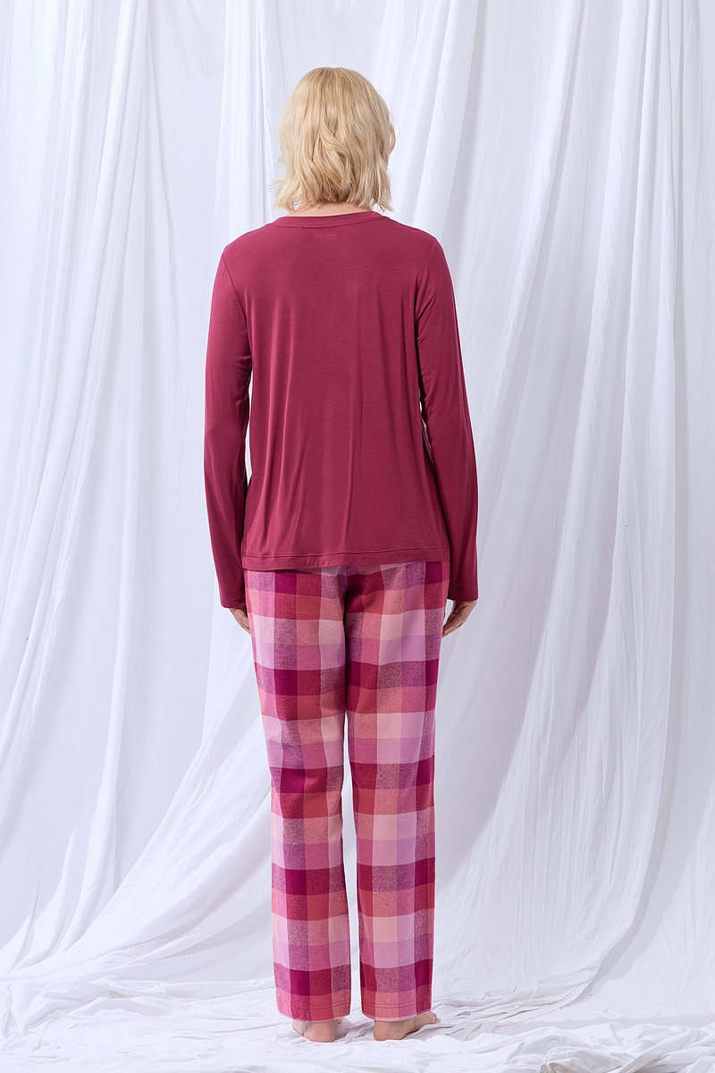 Lords & Lilies pyjama wijnrood 252-50-XPZ-W/482