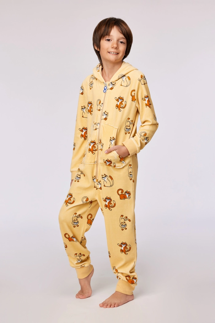 Woody onesie kat geel 252-10-ONE-V/920