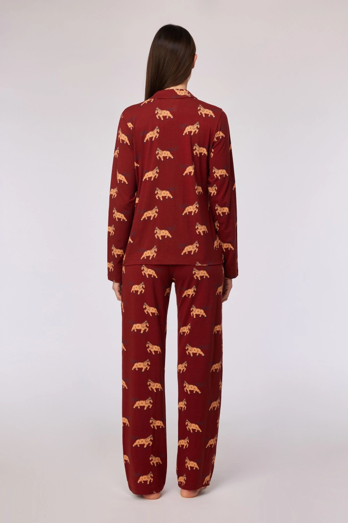 Woody pyjama pony donkerrood 252-10-YPD-Z/939