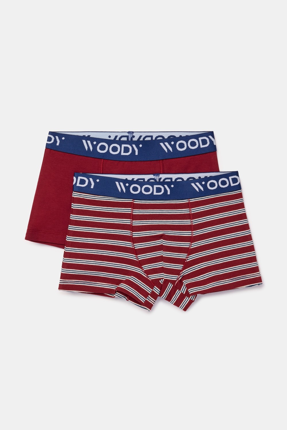 Woody boxer duopack gestreept bordeaux/bordeaux 261-10-CLD-Z/017