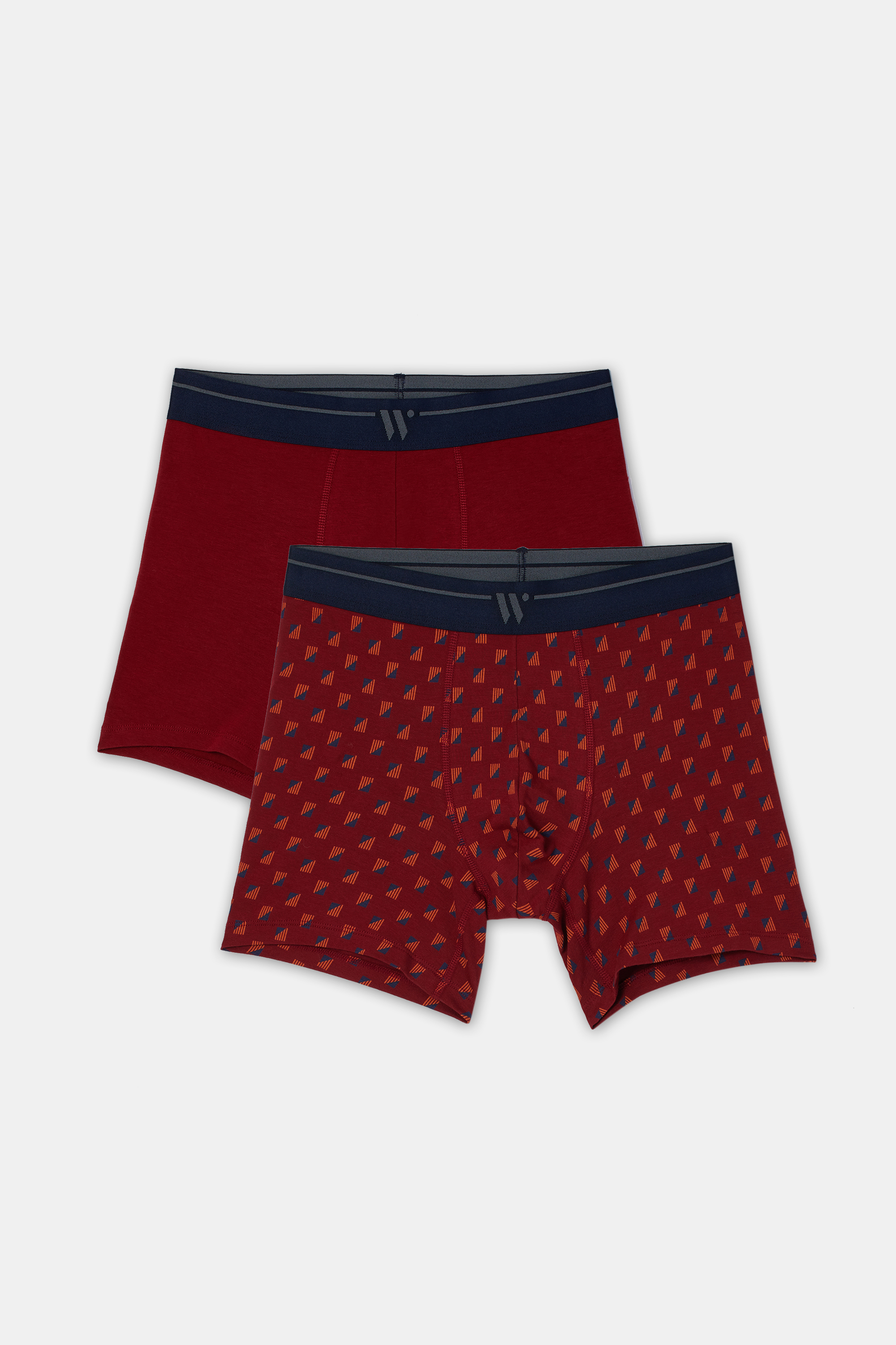 Woody duopack boxershort bordeaux/print 252-10-QLC-Z/033
