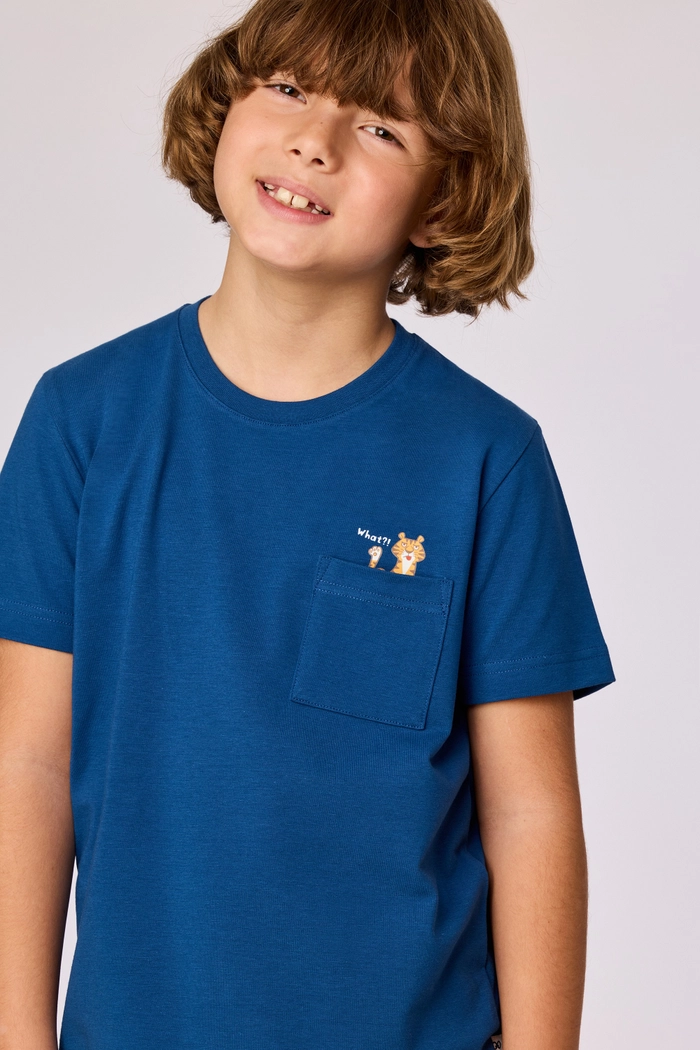 Woody shortama tijger donkerblauw 261-10-QRS-Z/887