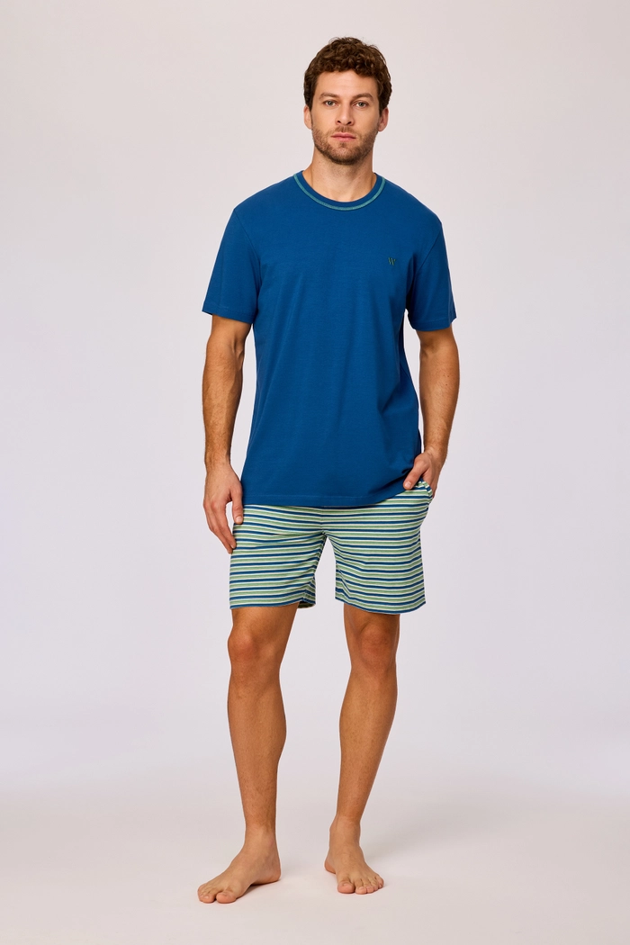 Woody shortama donkerblauw 261-10-QPB-Z/887