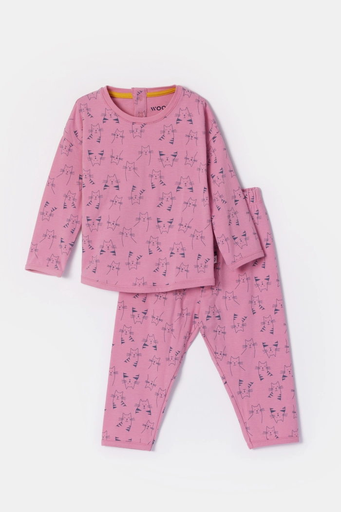 Woody pyjama katten roze 252-10-PZG-Z/923
