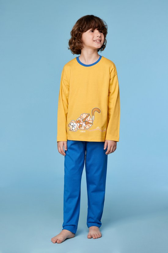 Woody pyjama kat geel 252-10-PLU-S/645