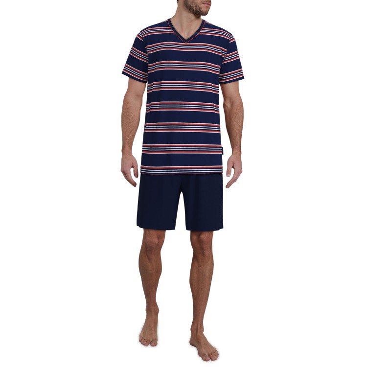 Götzburg shortama blau/dunkel/ringel 452362-632