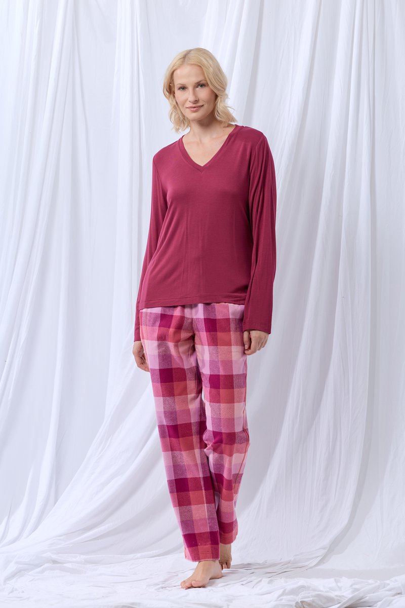 Lords & Lilies pyjama wijnrood 252-50-XPZ-W/482