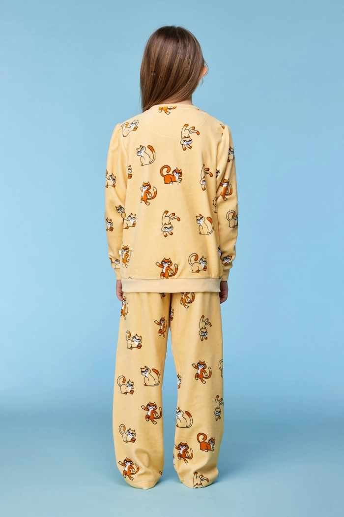 Woody pyjama kat geel 252-10-PDV-V/920
