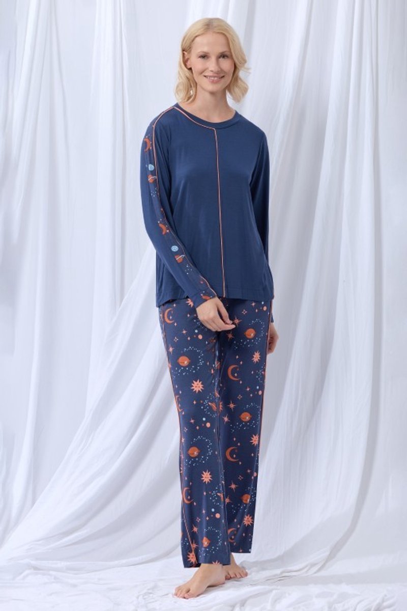 Lords & Lilies pyjama donkerblauw 252-50-XPA-Z/831