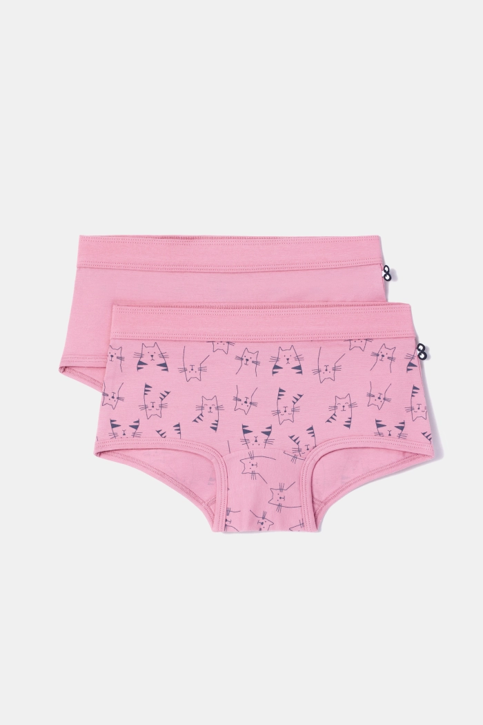 Woody duopack shorts roze/kattenprint 252-10-SHD-Z/016