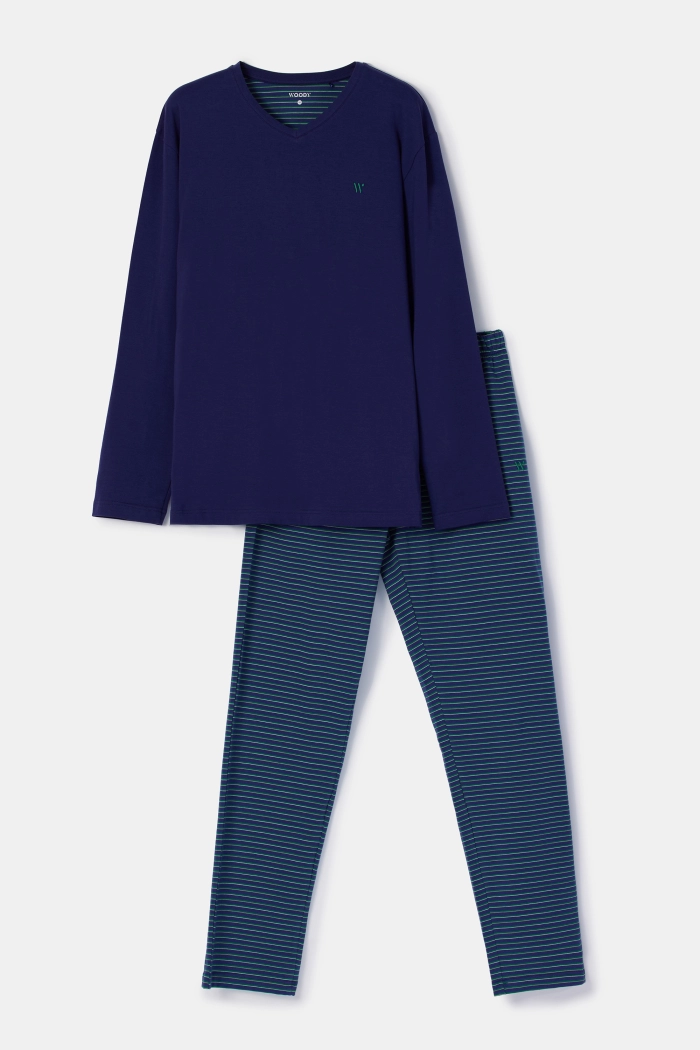 Woody pyjama donkerblauw 252-10-MVL-Z/897