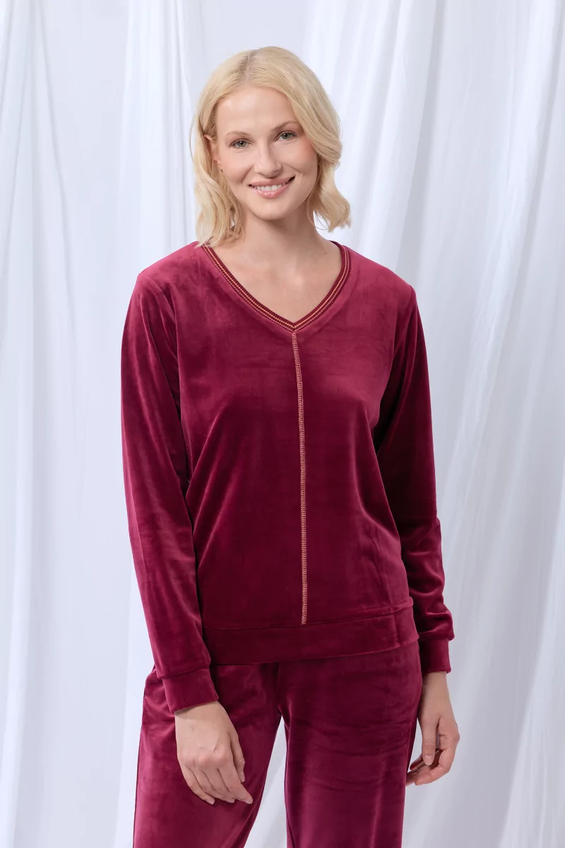 Lords & Lilies pyjama wijnrood 252-51-TPA-V/482