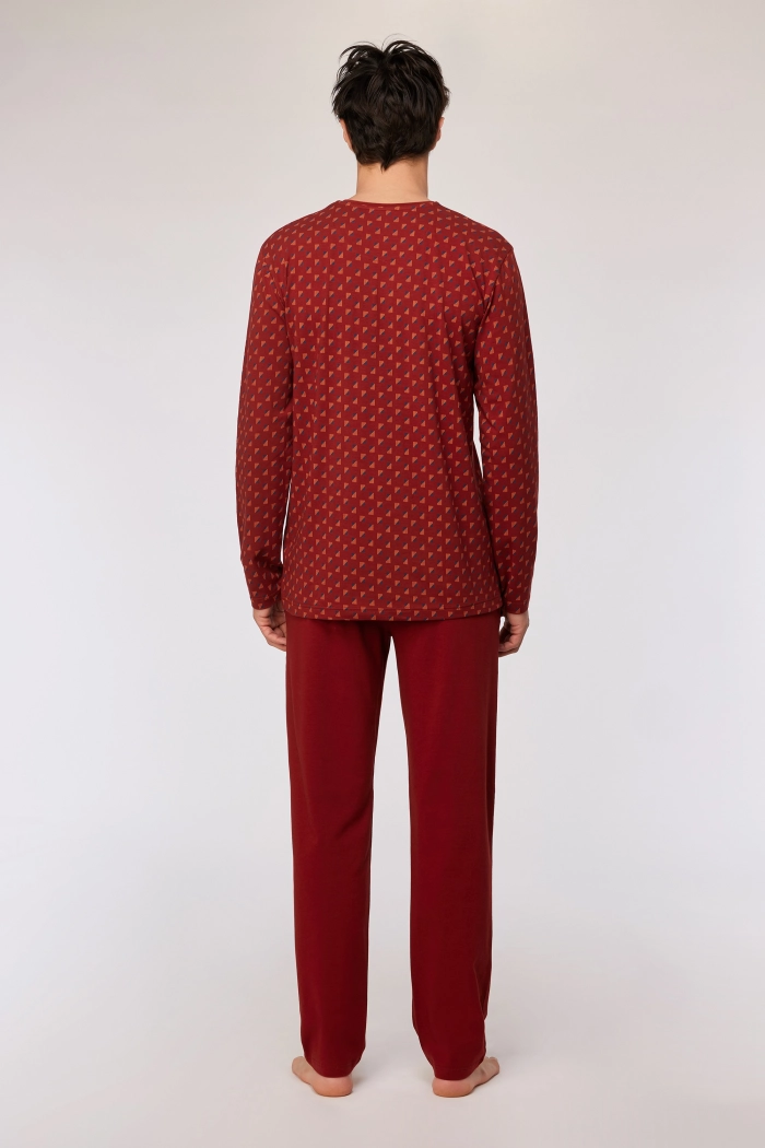 Woody pyjama geometrisch donkerrood 252-10-MVL-Z/938