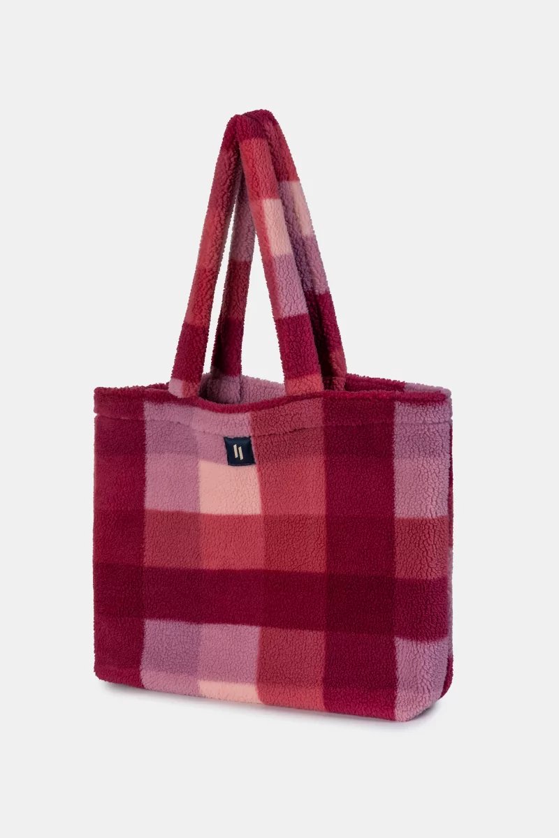 Lords & Lilies tas geruit teddy framboos 252-52-MBA-M/986