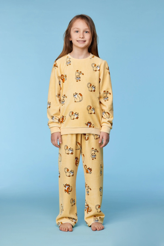Woody pyjama kat geel 252-10-PDV-V/920