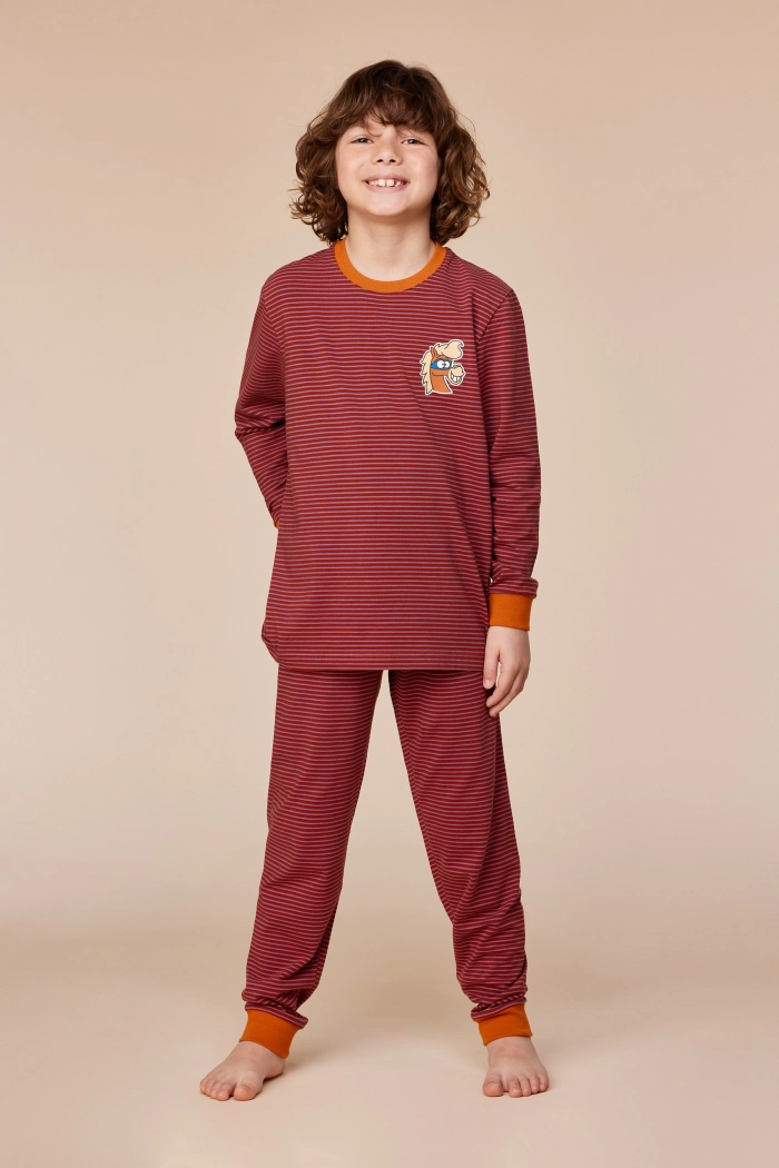 Woody pyjama pony gestreept rood 252-10-PLC-Z/936