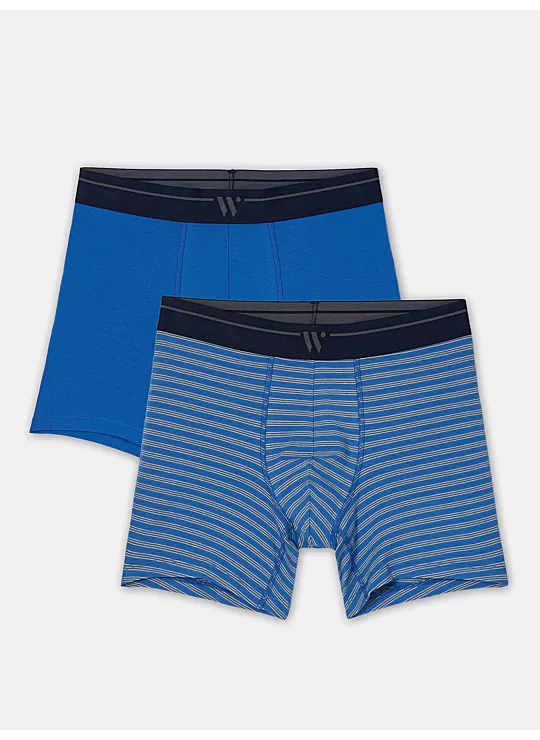 Woody duopack boxershorts blauw/gestreept 252-10-QLC-Z/013
