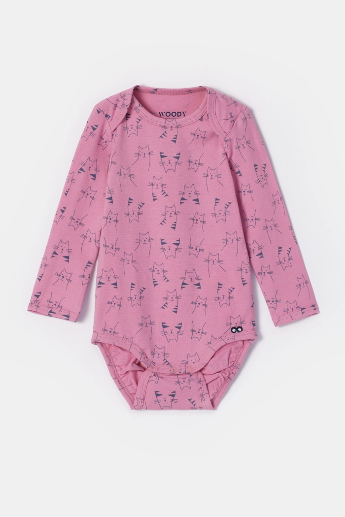 Woody body LM kattenprint roze 252-10-REL-Z/923