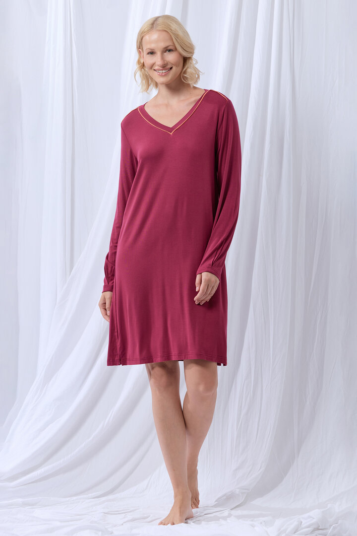 Lords & Lilies slaapkleedje wijnrood 252-50-XDD-Z/482