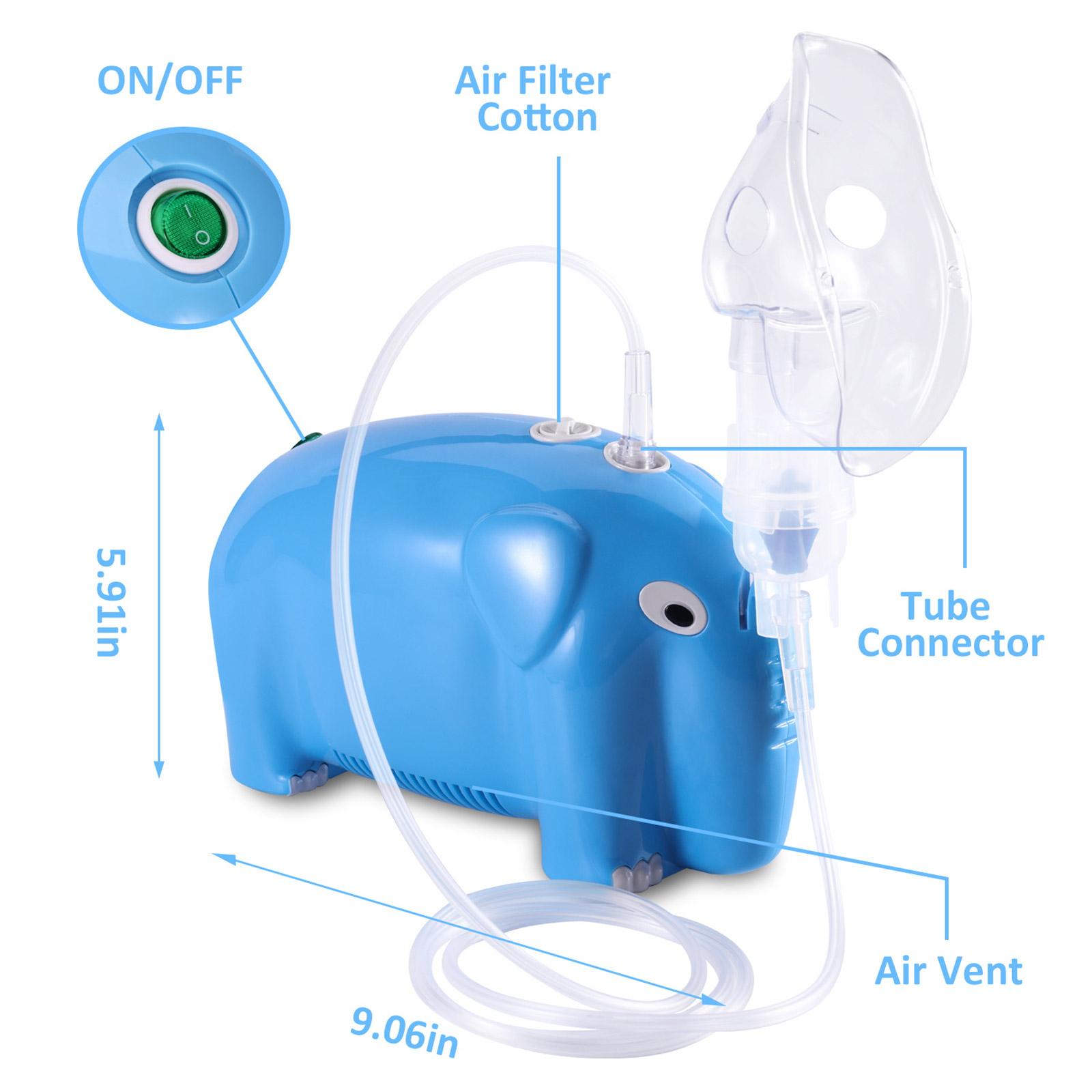Elephant shaped nebulizer