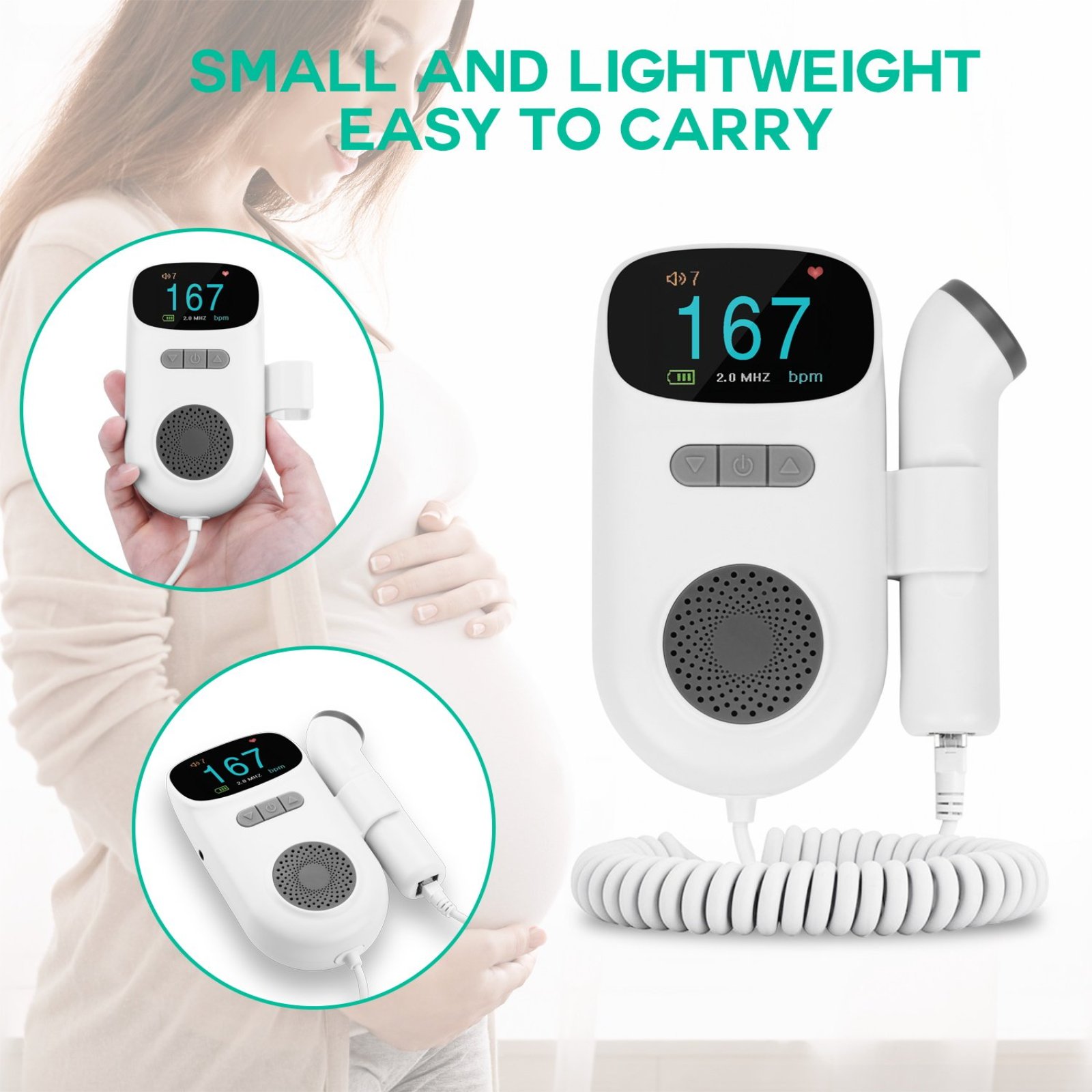 Fetal doppler monitor for pregnancy