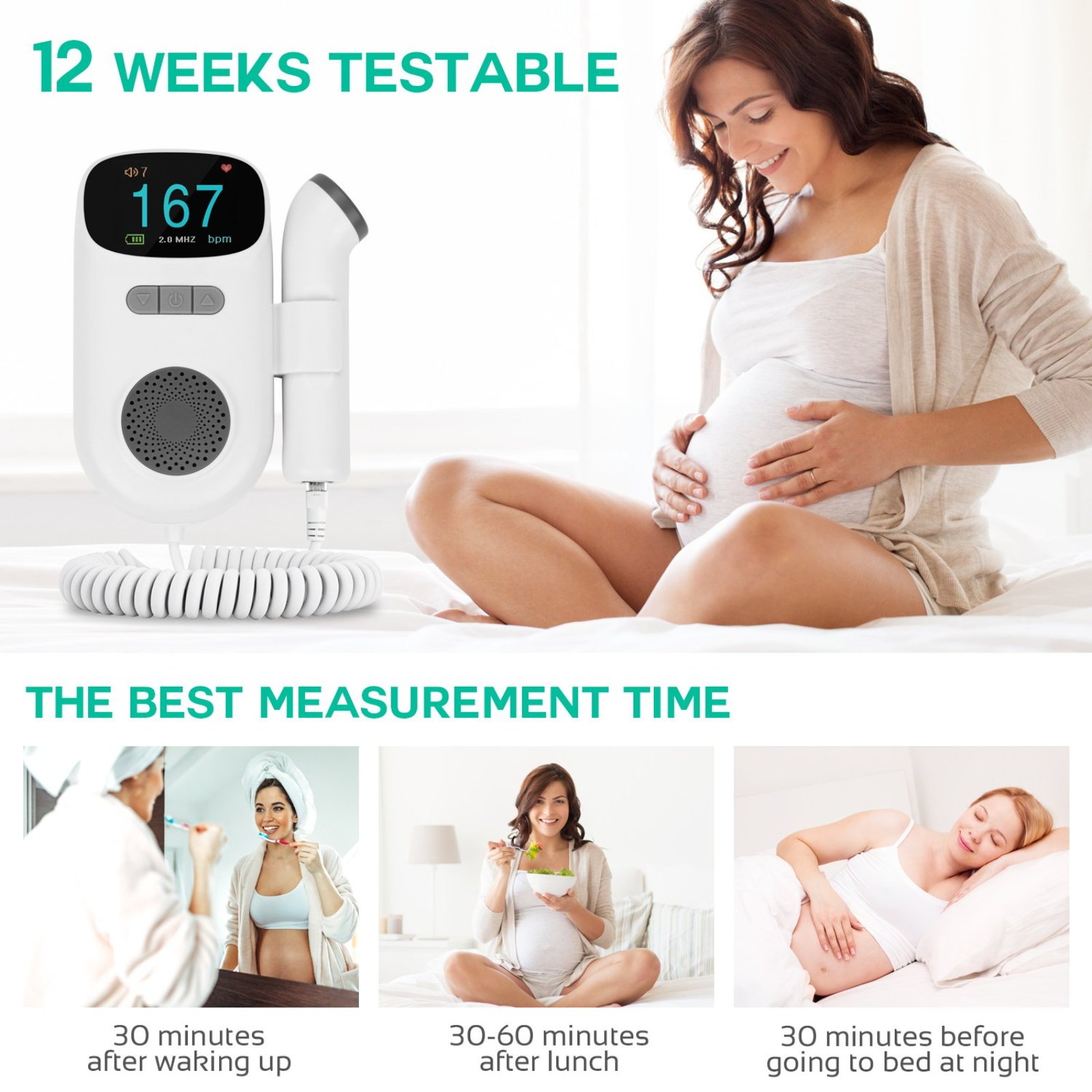 Fetal doppler monitor for pregnancy