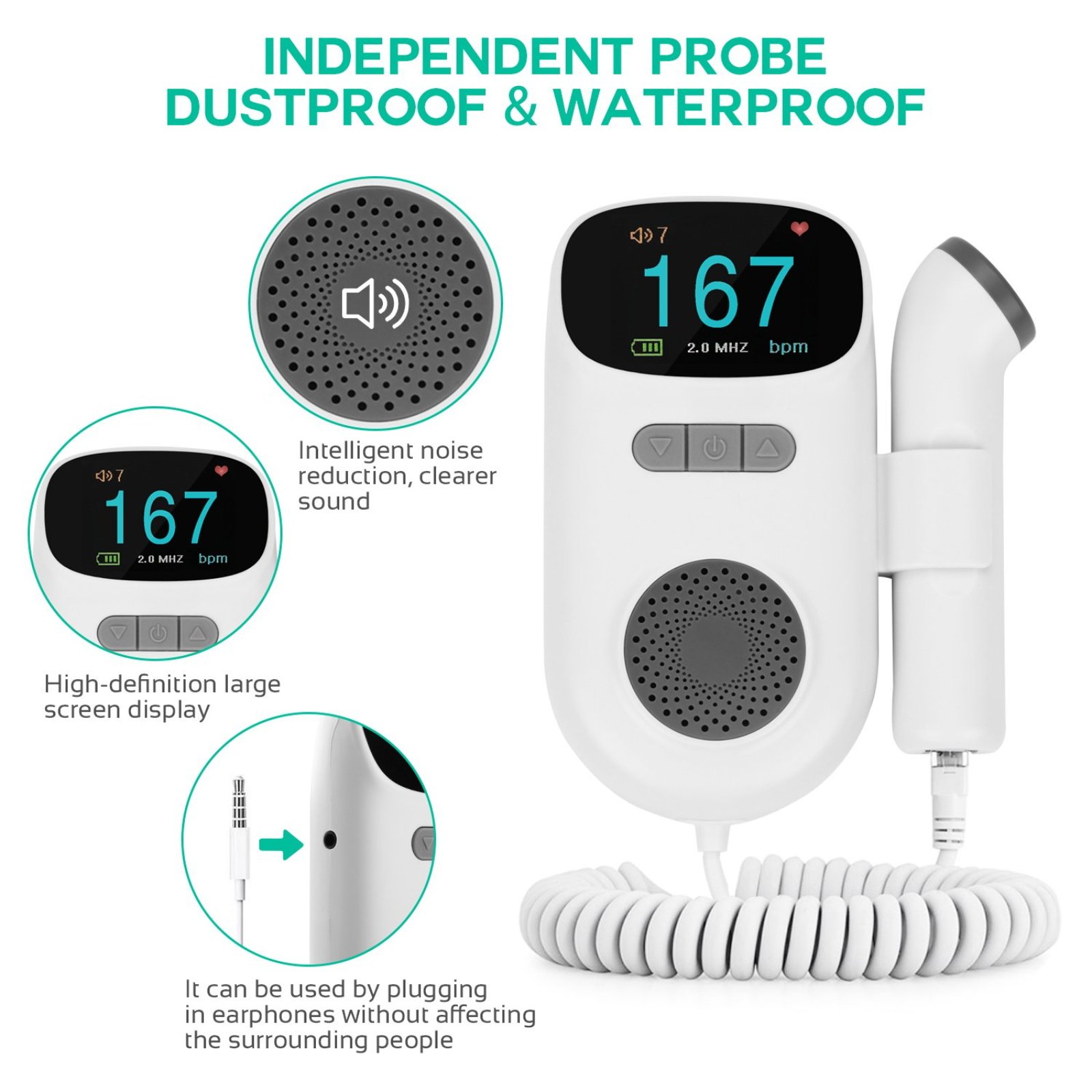 Fetal doppler monitor for pregnancy