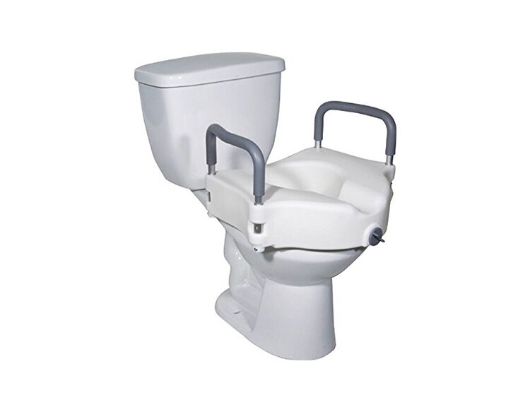 Raised Toilet Seat with Armrests
