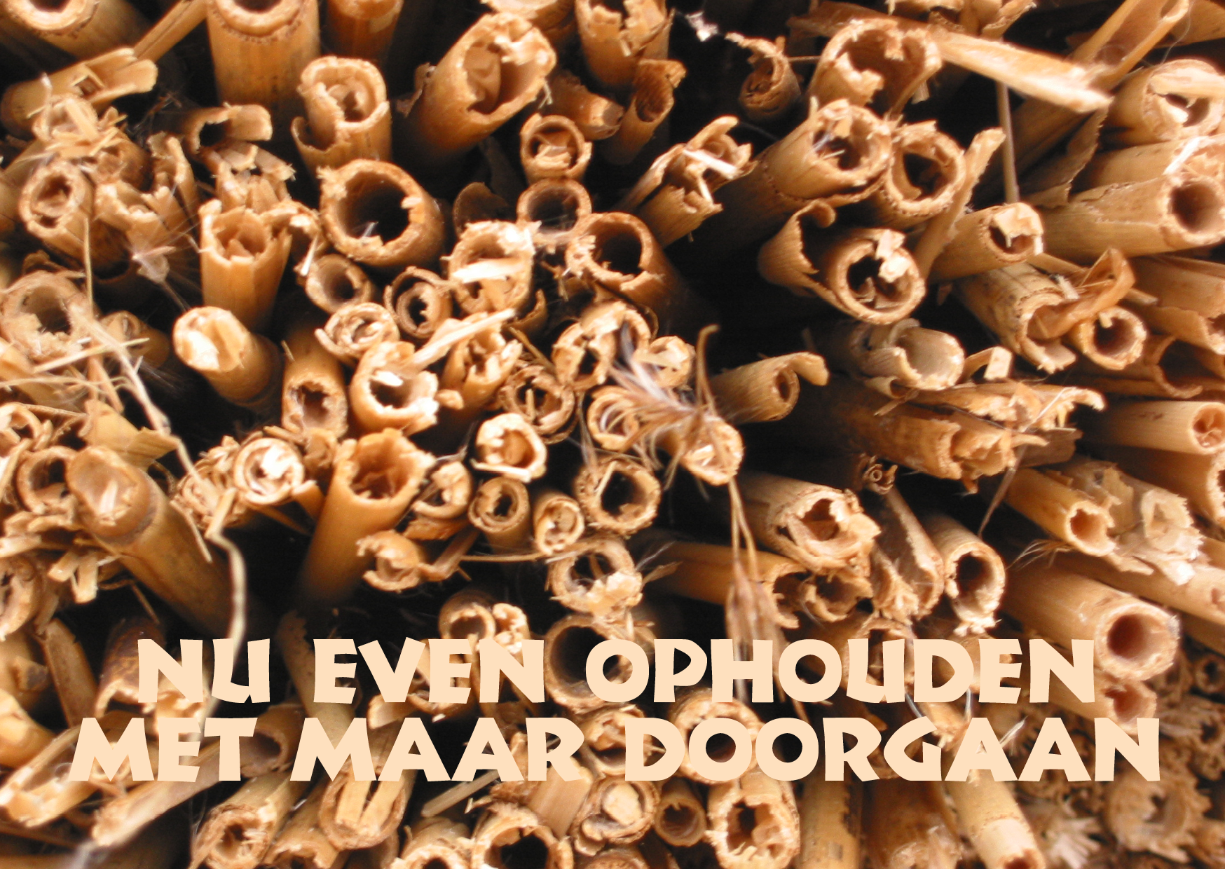 Nu even ophouden met maar doorgaan