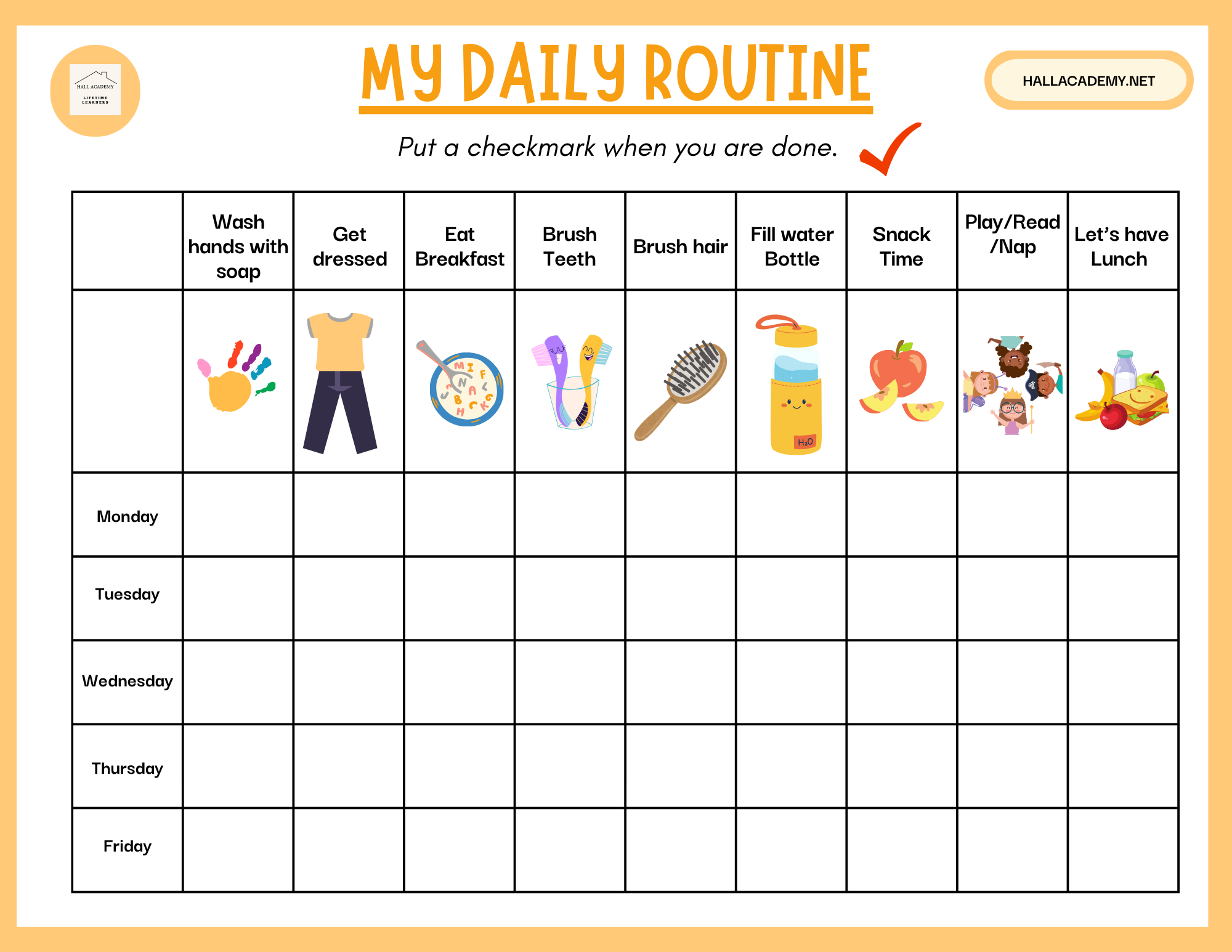 My Daily Routine Chart