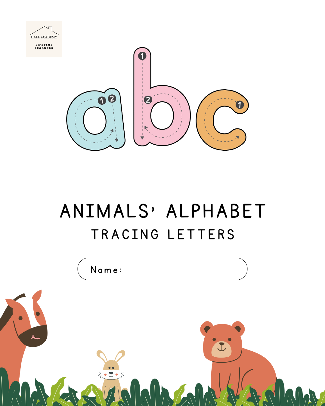 Animals' Alphabet Tracing Letters
