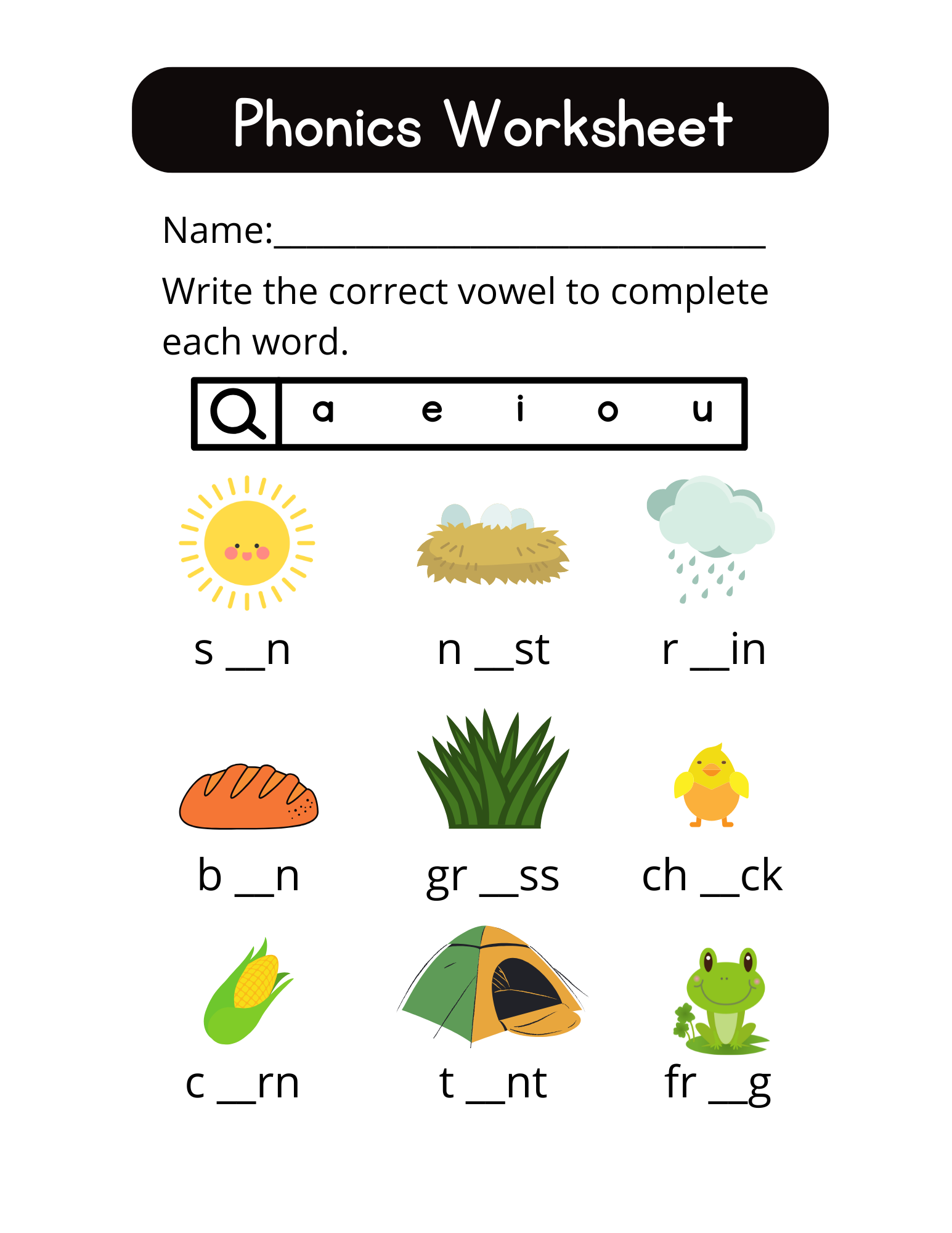 Phonics Worksheet Printable