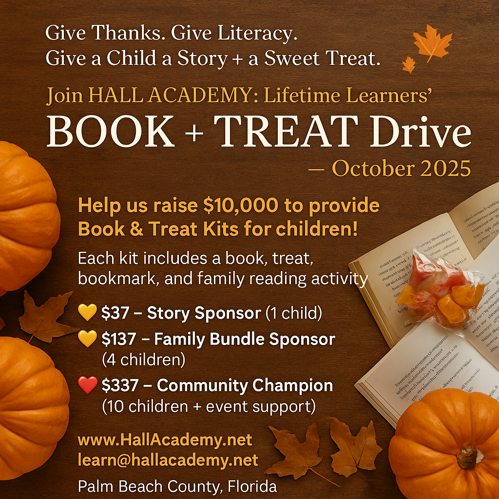 🎃 OCTOBER DONATION CAMPAIGN: BOOK + TREAT DRIVE