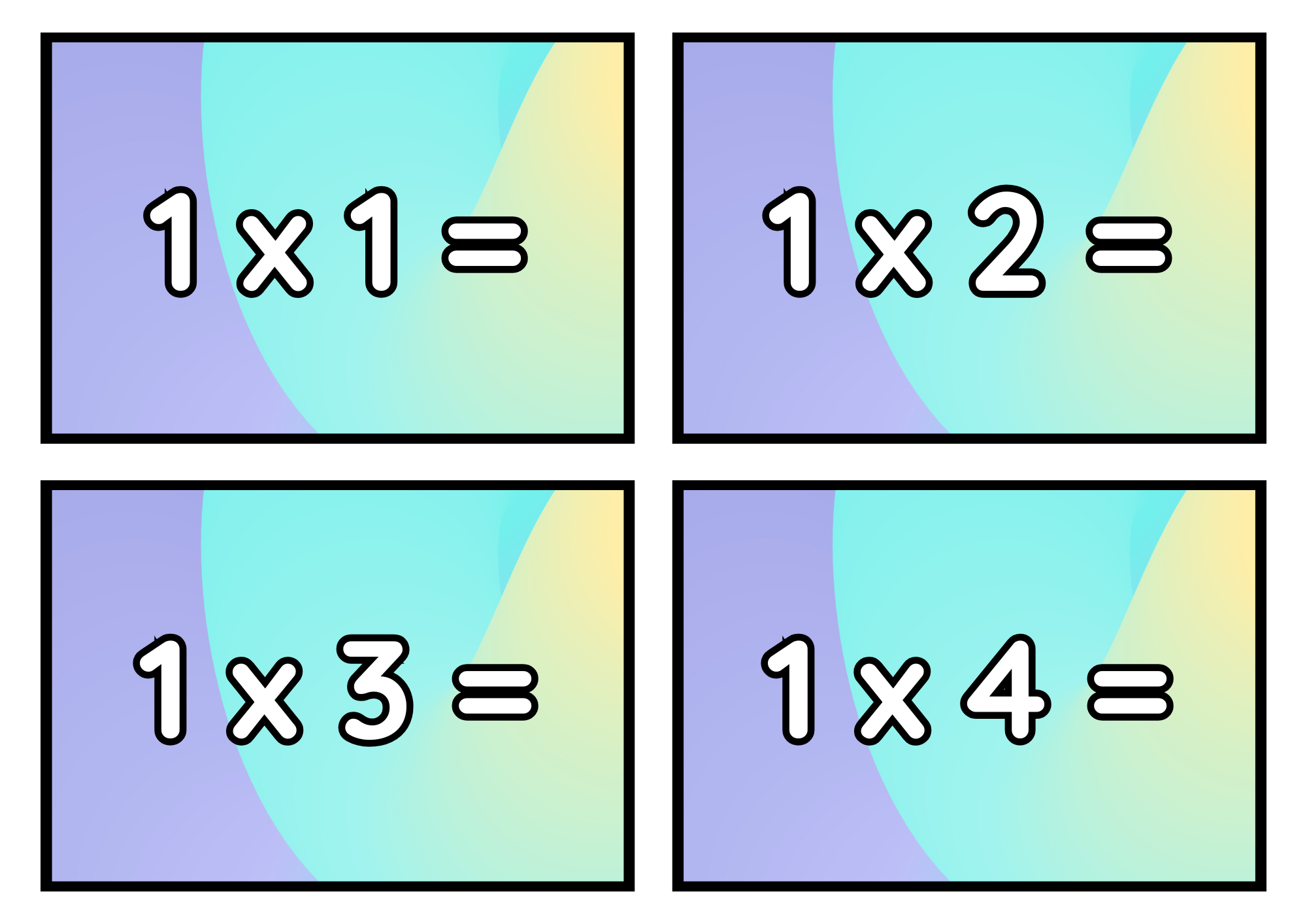 Math Flashcards for Multiplication