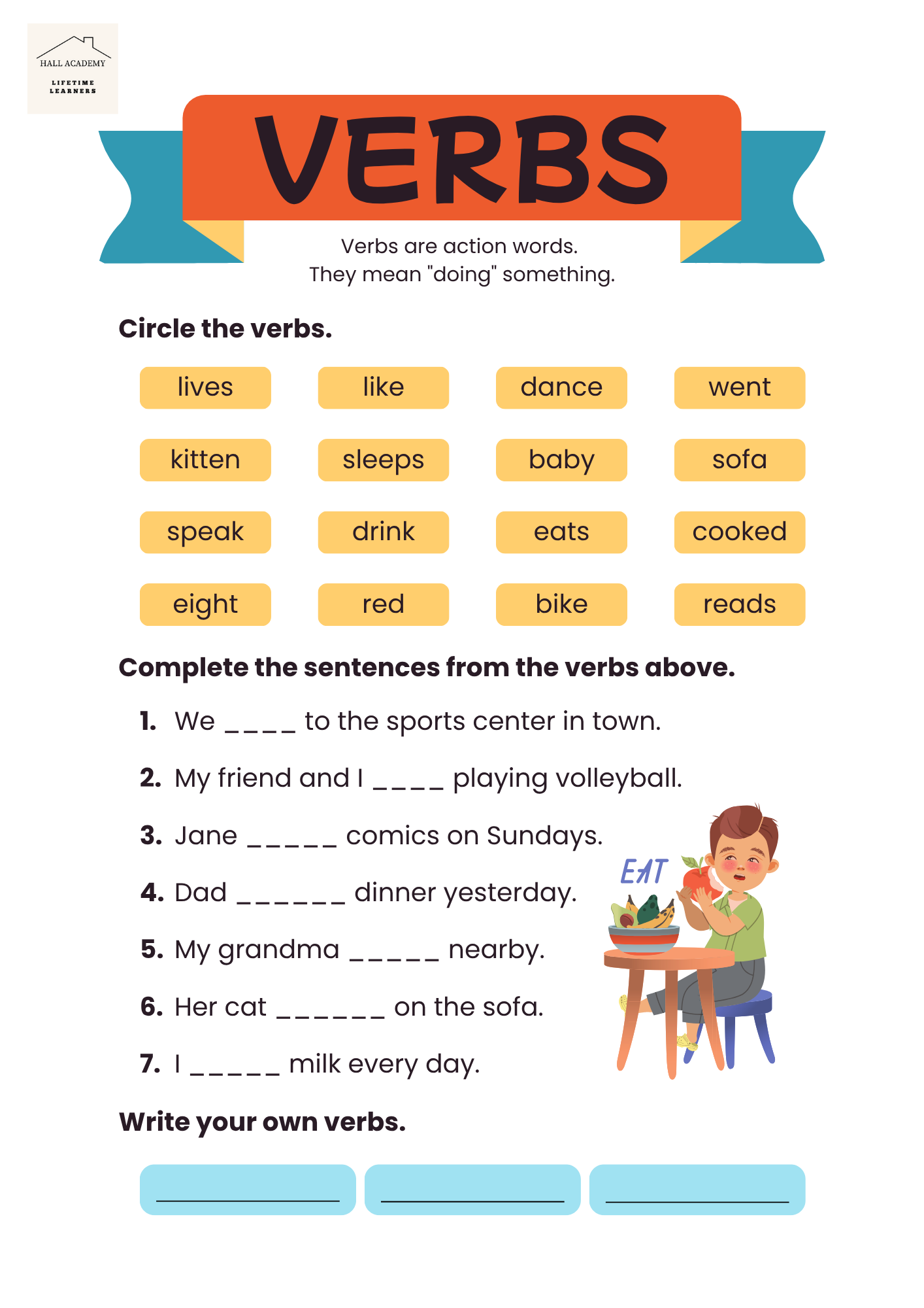 Verbs Activity Worksheet