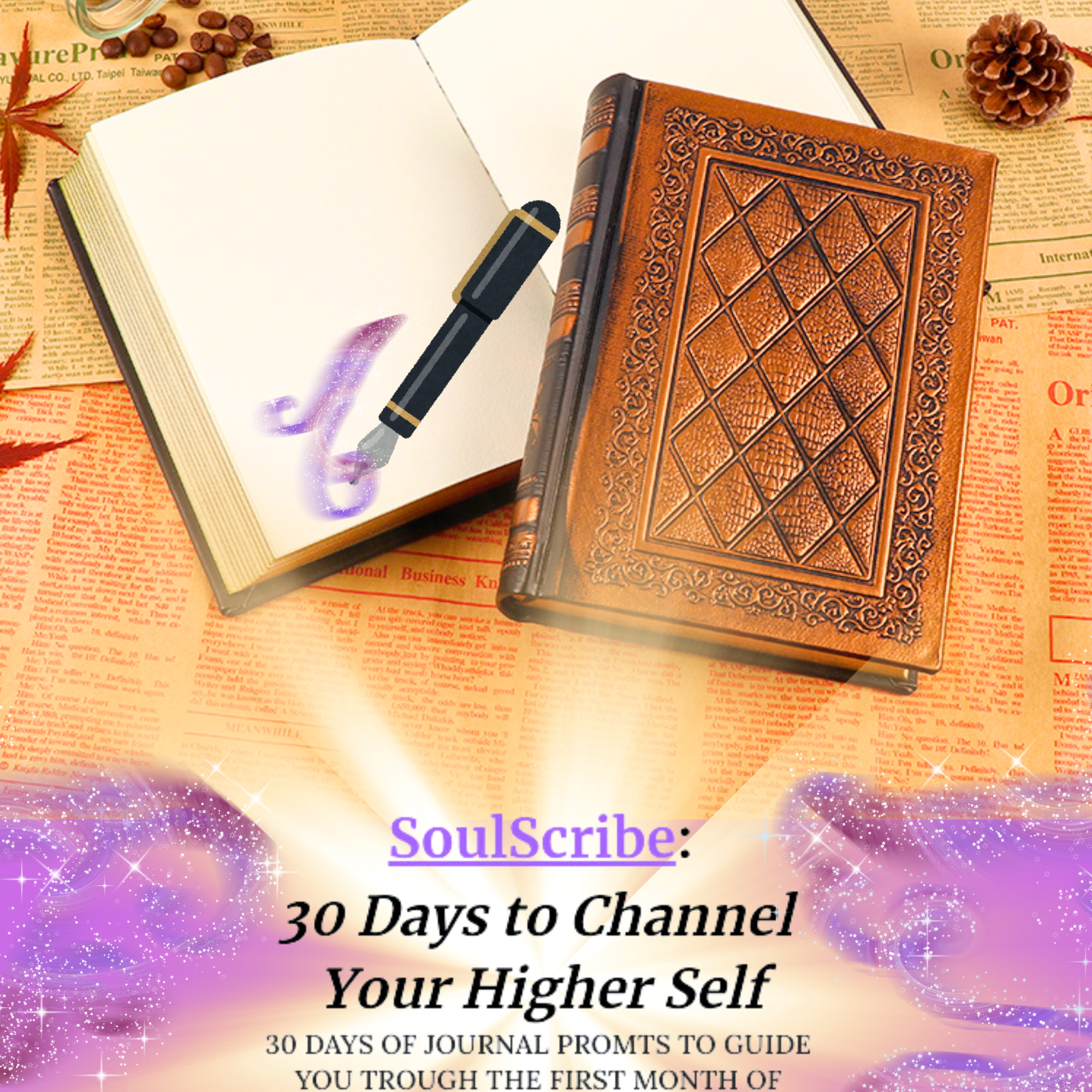 Leather Journal for Channeling & Automatic Writing – Includes 30-Day Journal Prompt Guide