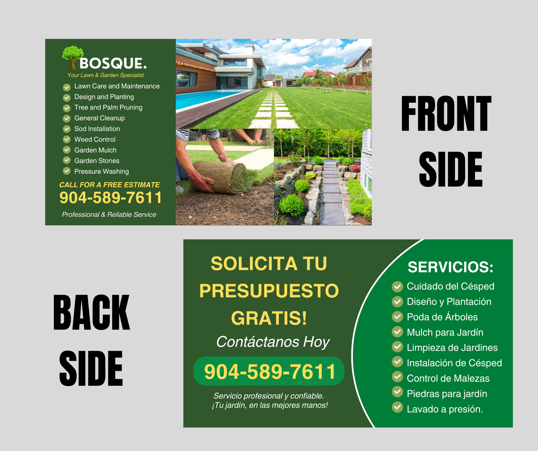 Lawn Care Service Business Cards | DIY Canva Template Design | Lawn Service Cards | Landscaping Business Card Template | Lawn Mower Service